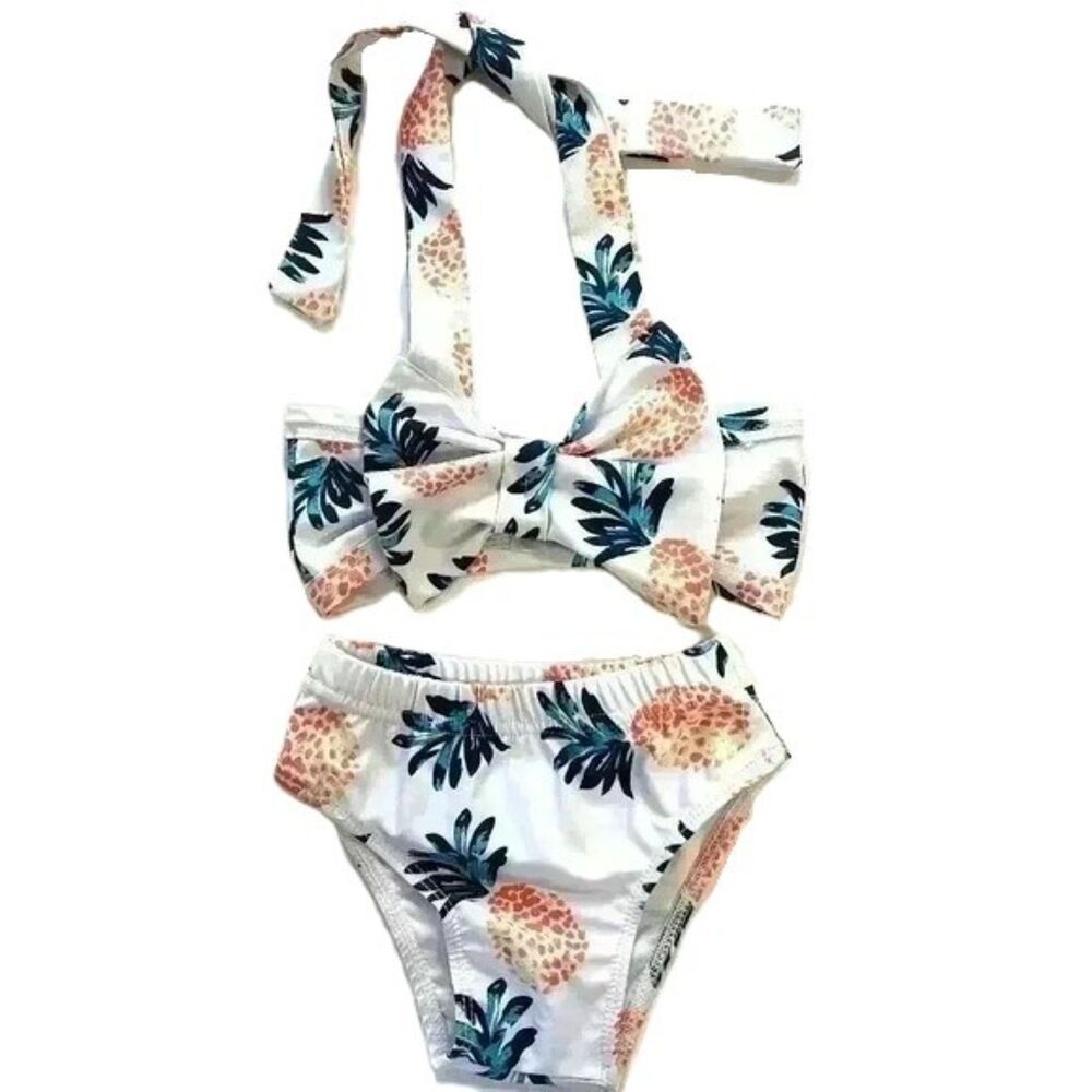 No Brand Kids 2 Piece Tropical Print Swim Suit Size 2T